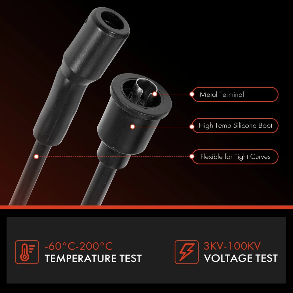 9x Spark Plug Wire Set for Jeep CJ5 1972-1973 J-2500 AMC 3209617 Matador Rebel - Image 4 of 4