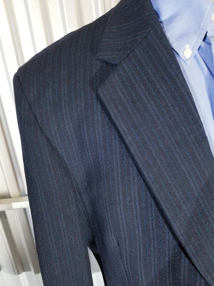 Chaqueta Blazer Abrigo Deportivo Montegue Burton 44XL Vintage Años 50 Rojo Azul Rayas Foto 3 de 4