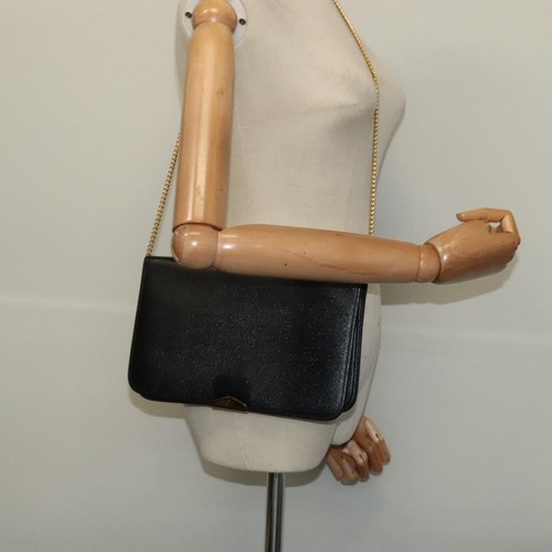 Sac bandoulière Christian Dior chaîne cuir le plus cher marine or authentique 119333