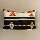 Moroccan Kilim Berber Cushion Antique Carpet Pillow Feather Handmade 56x35cm