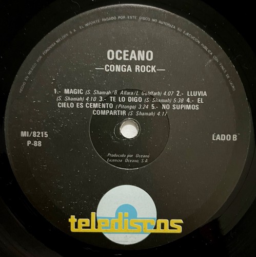 OCEANO Conga Rock LP Vinyl Album 1988 Mexico EL DERRAMO SU AMOR POR TI Caifanes - Picture 5 of 5