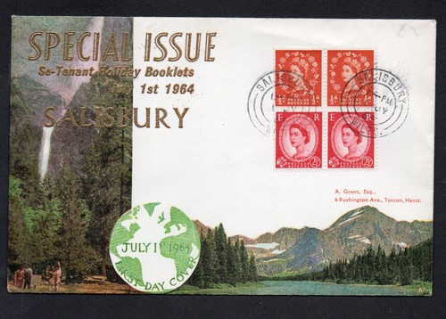 1964 Wildings Holiday Booklet Pane SG 570n Fine Used First Day Cover See Scan