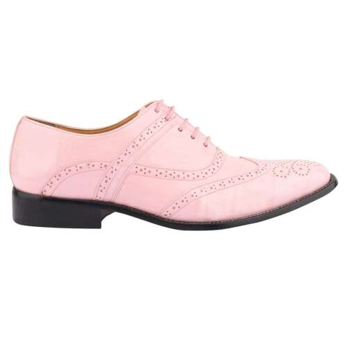 LIBERTYZENO Mens Genuine Leather Croco Print Lace up Wingtip Oxford Dress Shoes - Picture 13 of 38