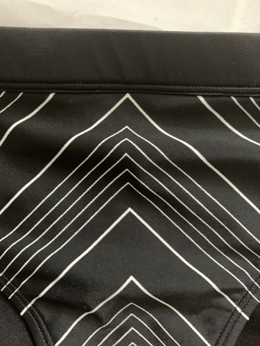 Athleta Badehose groß schwarz weiß Streifen Chevron elastischer Bund Bikini - Bild 5 von 6