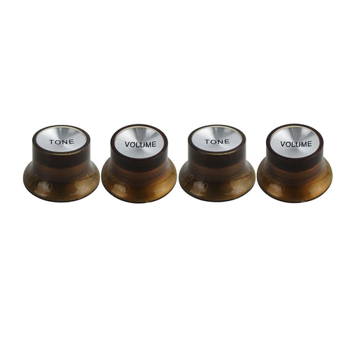 Amber Guitar Knobs Bell Top Hat Tone Volume 24 Fine Splines for Gibson Les Paul