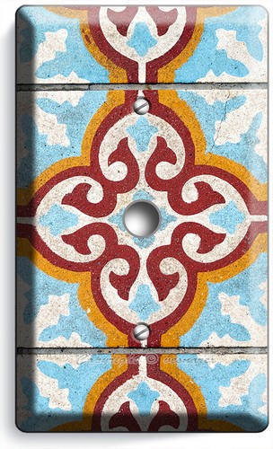 TRADITIONAL BLUE ARABIC RUSTIC TILES STYLE LIGHT SWITCH OUTLET WALL PLATES DECOR - Picture 17 of 34