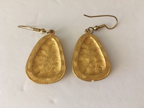 Set bracciale e orecchini grossi smaltati neri tono oro brillante Ann Klein vintage anni 80 - Foto 7 di 24