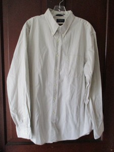 Dockers-Men-039-s-Size-L-Solid-Beige-Classic-Fit-Long-Sleeve-Button-Front-Shirt