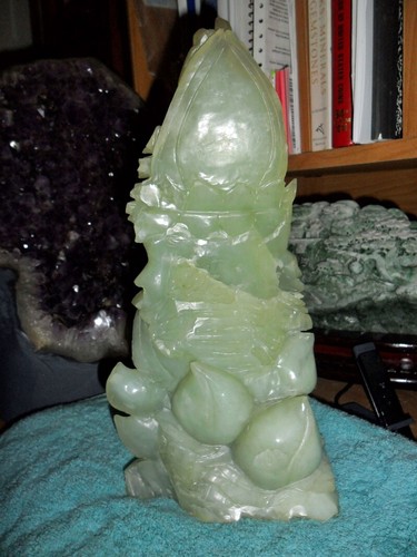 11,5" Chinesische Jadeit Jade Konfuzius Statue Schöne Antik Hochwertig AAA++ - Bild 17 von 21