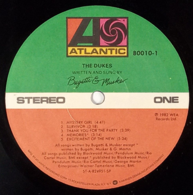 The Dukes: The Dukes Bugatti & Musker LP | eBay