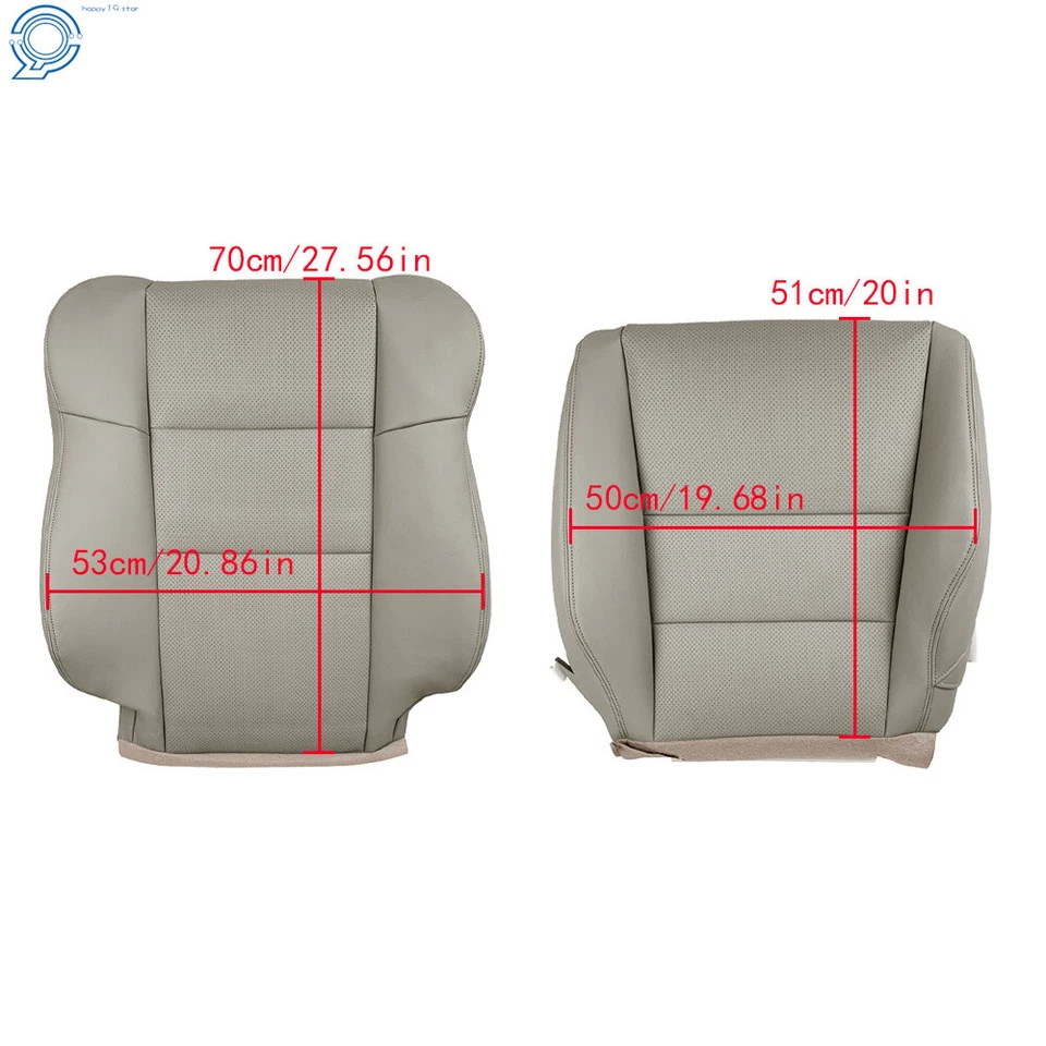 Seat Cover For 2007-2012 Acura RDX Driver Passenger Perforated Leather Gray - Изображение 3 из 4