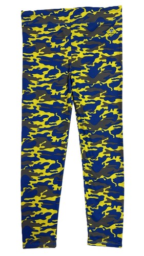 BSA CUB SCOUTS YOUTH GIRLS BLUE-GRAY-YELLOW CAMO PRINT LEGGINGS NEW NWT SIZE 10 - Picture 5 of 5