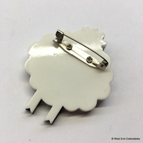 Woolly Sheep Farming Lamb Gift Lucite Brooch Retro Vintage Style Art Deco - Picture 4 of 5