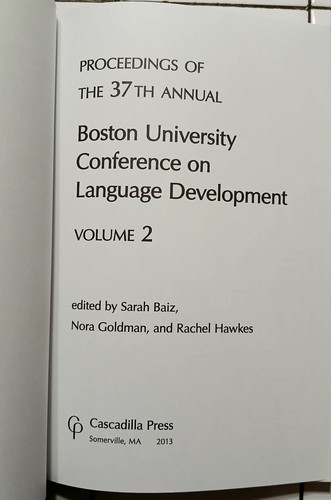 Proceedings 37th Boston University Conference Language Development BUCLD Books - Imagen 11 de 15