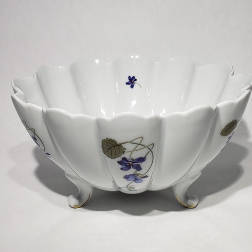 Haviland Limoges Imperatrice Eugenie 3 Footed 8.5" Serving Bowl Purple Violets - Picture 5 of 20