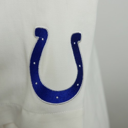 NEW Tommy Bahama Mens Silk SS Button Down Ivory Tailgate Club NFL Colts Shirt L - Picture 6 of 12