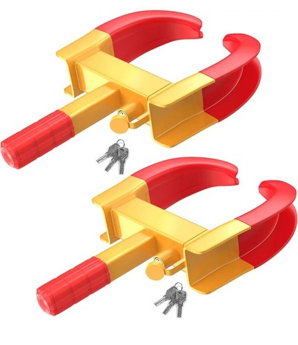 Wheel Lock clamp 2 Packs Heavy Duty Trailer Wheel Lock , Max 13 Inch Anti Theft - Picture 6 of 6