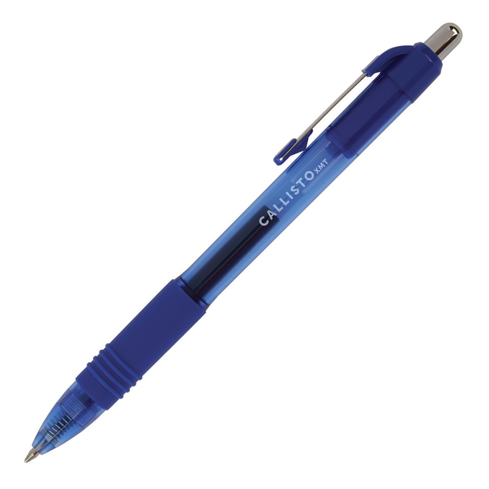 FORAY SoftGrip Retractable Gel Pens, Extra Fine Point, 0.5 mm, Blue