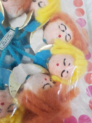 VTG ANGEL Floral Pic Picks Sticks Christmas Holiday Decor Yuletide Kitshy Craft - Picture 4 of 6
