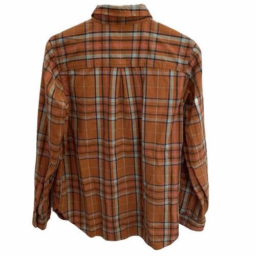 REI Cooperative Plaid Flannel Button Up Shirt Womens Medium Orange Coop - Picture 4 of 8