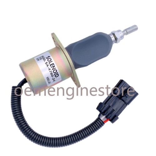 12V Fuel Stop Solenoid Valve For FIAT FH200-3 Hitachi Excavator EX215 SA-4780-12 - Picture 3 of 7