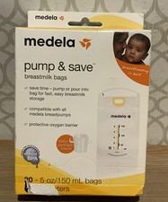 Medela Pump Save Breastmilk Bags 20 count w/2 adapters New