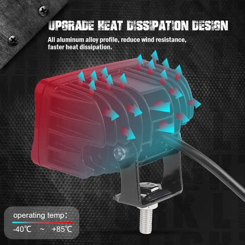 Barra de luces LED de trabajo 2 piezas 4 pulgadas conducción DRL ojo de ángel blanco halo todoterreno 4x4 ATV SUV - Imagen 9 de 10
