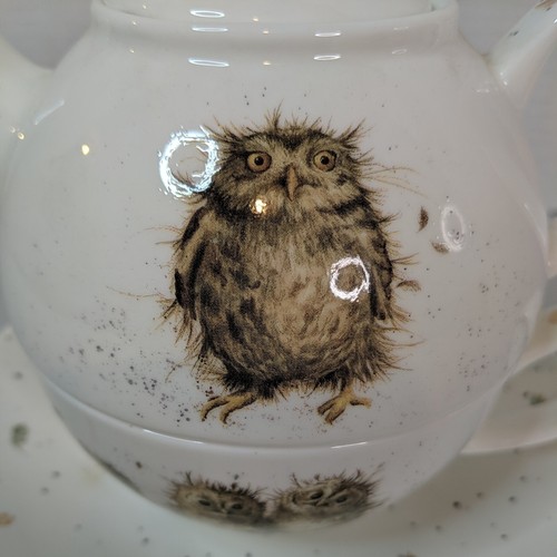 Juego de té apilable Royal Worcester Wrendale Designs "What A Hoot" Owl Tea for One - Imagen 2 de 13