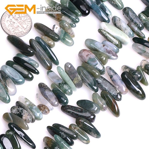 Natural Gemstones Freeform Stick Point Spike Beads For Jewellery Making 15" UK - Picture 33 of 116