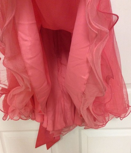 My Michelle Womens Dress Junior Size 11 Coral Fully Lined Sparkles 94 - Picture 3 of 4