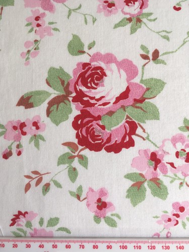Tessuto Cotone Leggero 25cm x 100cm Ikea Rosali Cavolo Rosa su Panna Nuovo - Foto 3 di 5