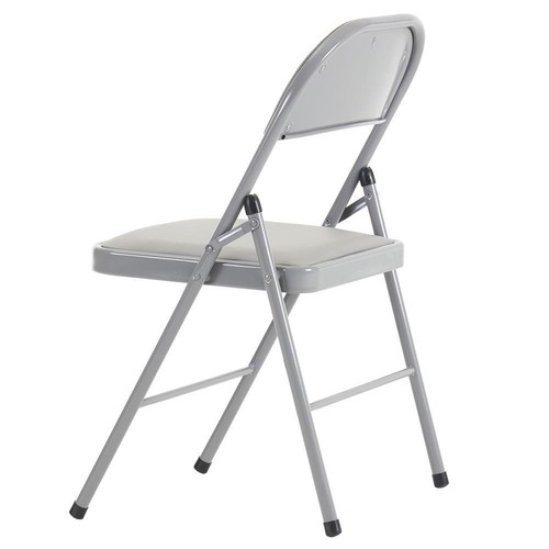 Set of 6 Folding Chair Steel Padded Seat for Events Office Wedding Party Gray - Picture 8 of 12