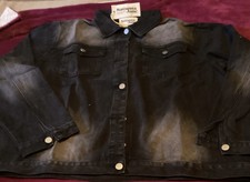 Savannah Jane Fringe Denim Jacket Charcoal 1x