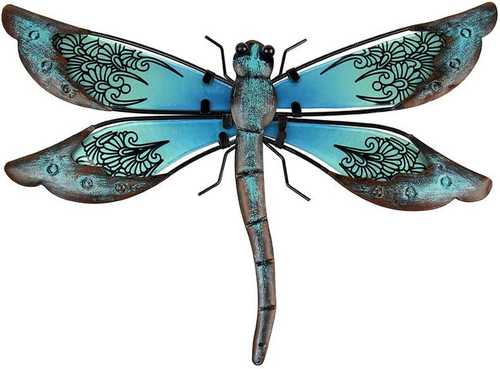 Metal Dragonfly Wall Decor- Outdoor Wall Decor Garden Dragonfly Decor for Patio - Picture 1 of 8