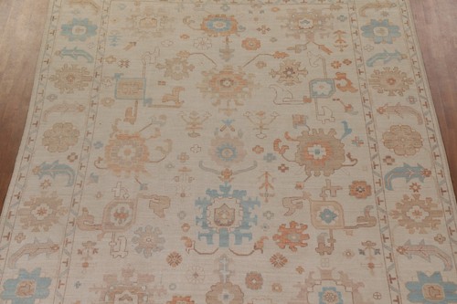 Elfenbein Gemüse Farbstoff Oushak türkisch handgeknüpfte Wolle orientalischer Bereich Teppich 9'x12' - Bild 3 von 12