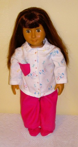 18 inch doll clothes that will fit most 18" dolls, homemade, robe, p.j. set - Picture 2 of 3