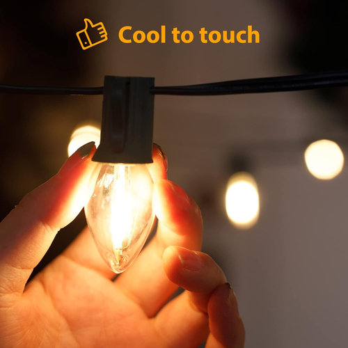 C7 LED Christmas Light Bulb, Clear Vintage Replacement Bulbs for Outdoor Indoor - Picture 4 of 12