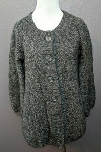 H-amp-M-Women-039-s-Size-S-Gray-Alpaca-Wool-Blend-Cardigan-Sweater-Loose-Knit