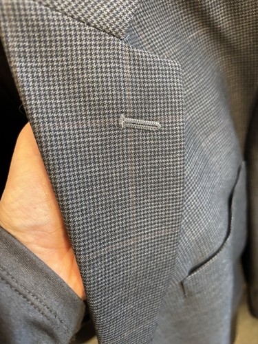 Jos. a. Bank  men’s 44S sportcoat blue gray beige check 100 Wool - Picture 20 of 23