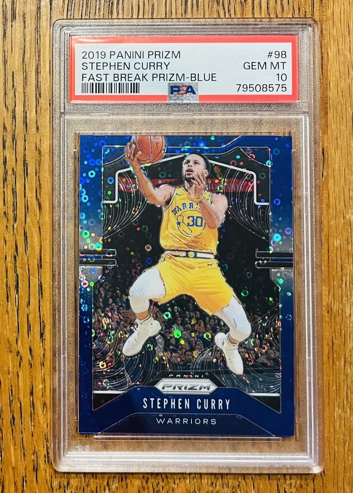 2019 Panini Prizm Fast Break Blue Stephen Curry /175 PSA 10 Gem Mint #98
