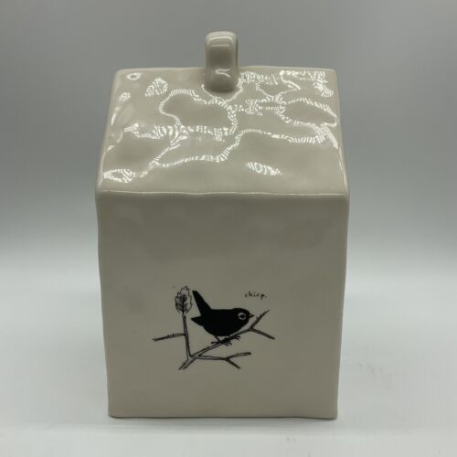 Exclusive RAE DUNN CHIRP Square Birdhouse Large MAGENTA Vintage Rare Collector - Picture 3 of 12