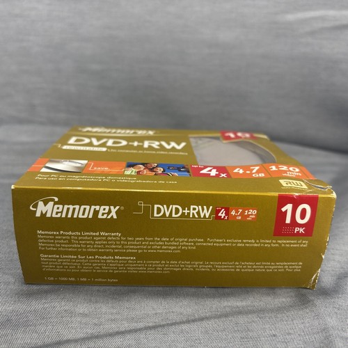 Memorex DVD-RW 10 Pack New Jeweled Case (4X 4.7GB 120 Min. ) Rewritable NEW - Picture 5 of 5