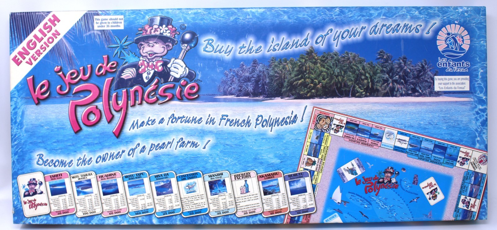 Le Jeu de Polynesie Tahitian Monopoly Style Board Game English Version VHF Rare Le Jeu de Polynesie Tahitian Monopoly Style Board Game English Version VHF Rare
