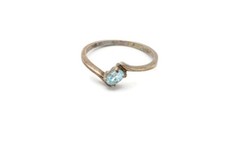 Sterling Silver 925 Blue Topaz Ring Size 8