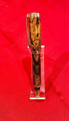 Spalted Maple Wood Executive Rollerball Gold Pen   HAND CRAFTED MADE IN THE USA