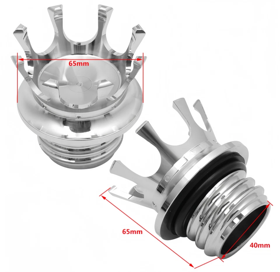 For Harley Davidson 1992-2017 XL Dyna Softail Road King Billet Crown Gas Cap - Imagem 2 de 4