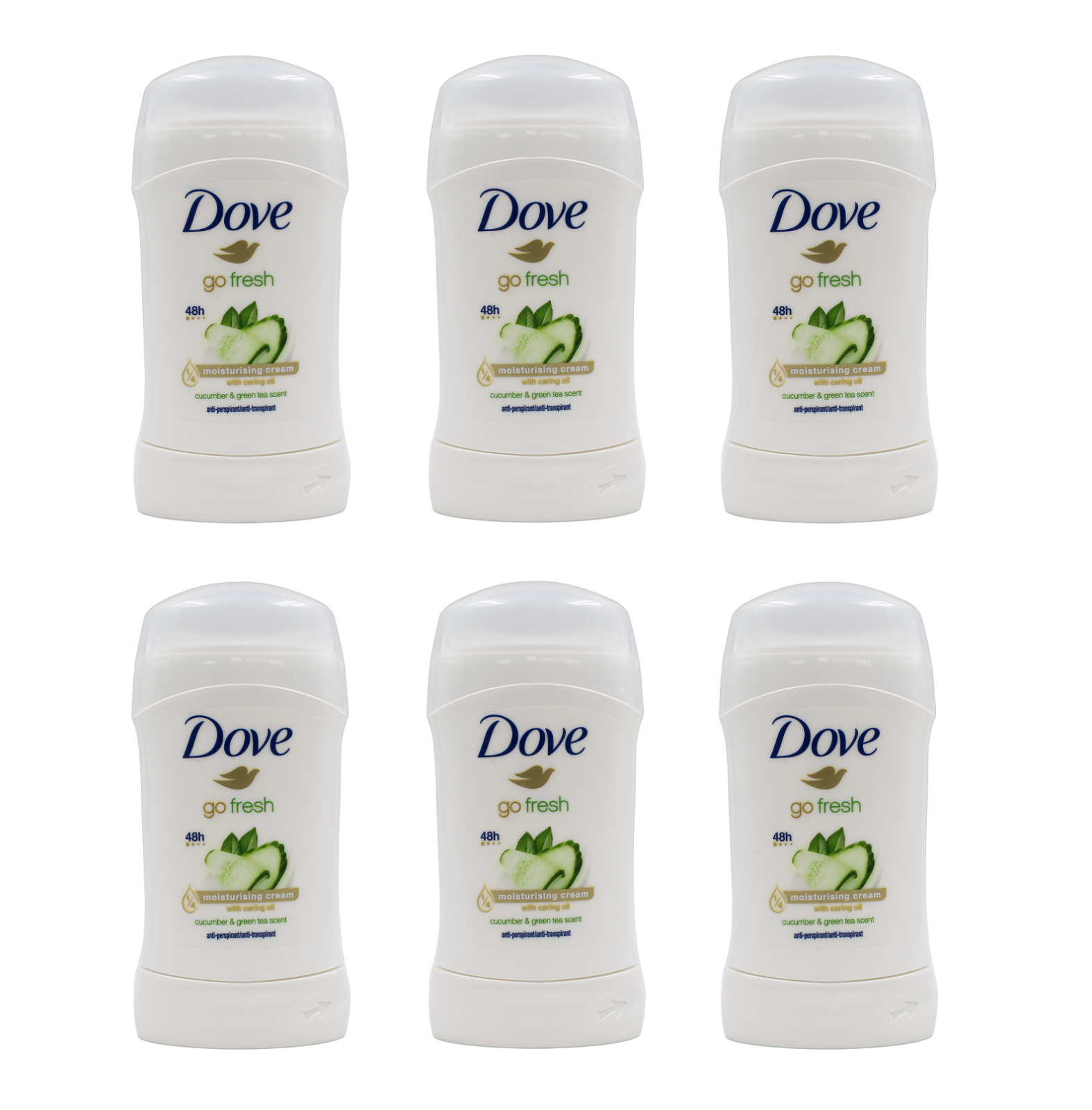 Dove go Fresh grüner Tee und Gurkenduft Anti-Transpirant-Stick , 6x40ml EA5662