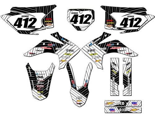 2015-2020 CRF 150 F RACE SERIES White Senge Graphics Kit Compatible with Honda - Picture 1 of 10