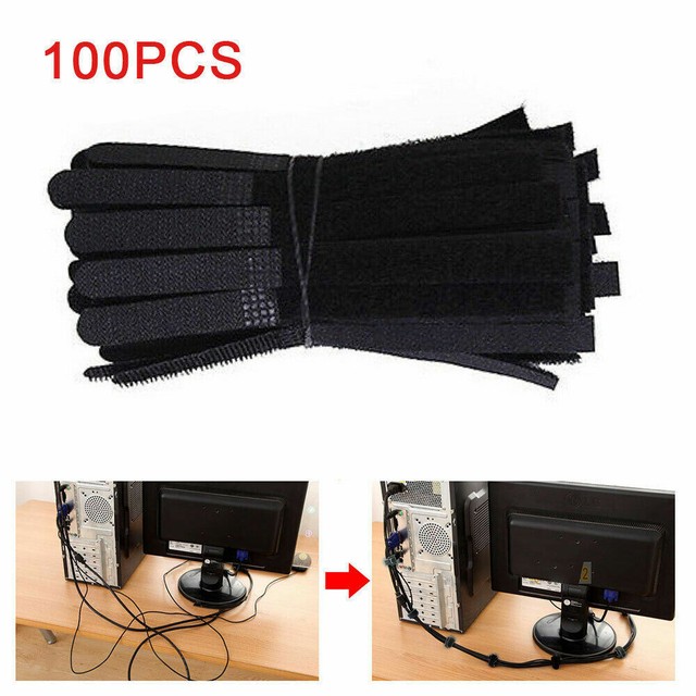 50pcs Reusable Nylon Strap Hook and Loop Cable Cord Ties Tidy Organiser DurabES