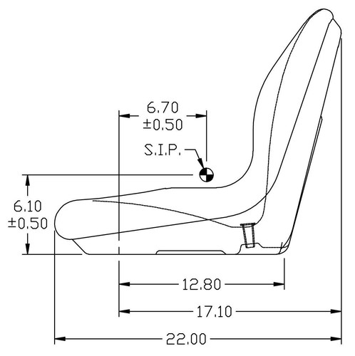 Black 18.80" Seat Fits Simplicity Mowers With 4.5" X5.25 and 6.5"X5.25" Mounting - Picture 7 of 7